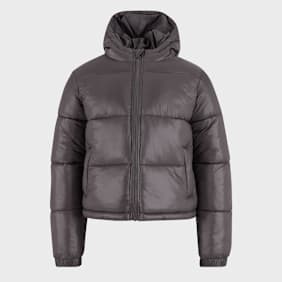 Urban Classics Boys Shiny Puffer Jacket With Hood marrone