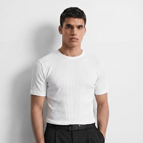 Burocs Slim Rib T-Shirt weiß