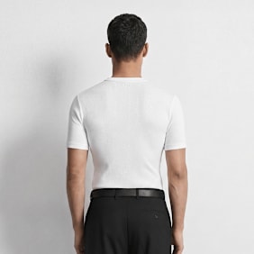 Burocs Slim Rib T-Shirt weiß