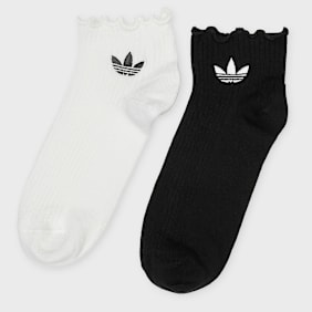 adidas Originals 2 PACK - Ruffle Quarter Socks crna