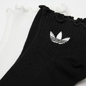 adidas Originals 2 PACK - Ruffle Quarter Socks crna