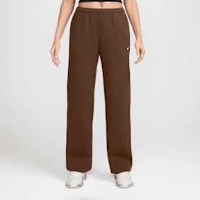 Nike Studio Fleece Mid-Rise Open-Hem Pants brun