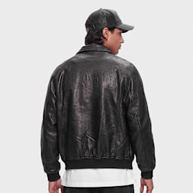Karl Kani Signature PU Leather Bomber Jacket Noir