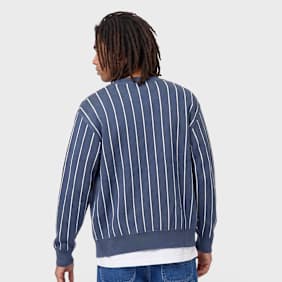 Karl Kani OG Pinstripe Jacquard Cropped Cardigan Blau