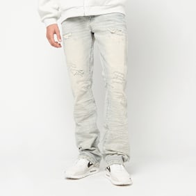 Smoke Rise Grunge Wash Effect Jeans Elva blauw