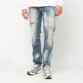 Smoke Rise Haze Effect Washed Jeans blau