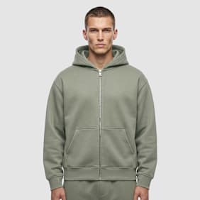 Urban Classics Heavy Scuba Zip Hoody zielony
