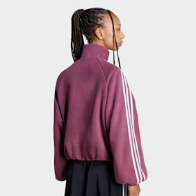 adidas Originals Faux Suede Track Top Rouge