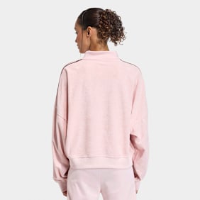 adidas Originals Terry Towel V Neck Long Sleeves Polo Shirt lichtroze
