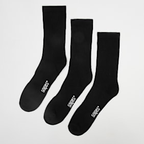 SNIPES 3 PACK - Small Logo Essential Crew Socks negro