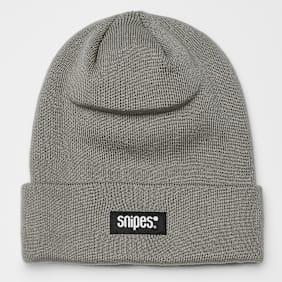 SNIPES Woven Label Basic Logo Beanie Grau