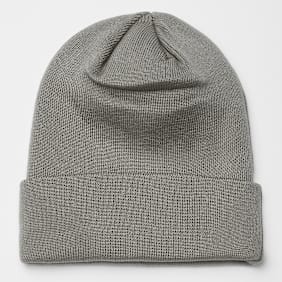 SNIPES Woven Label Basic Logo Beanie Grau