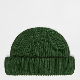 SNIPES Woven Flag Label Basic Fisherman Beanie grün