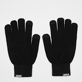 SNIPES Woven Basic Logo Knitted Gloves black zwart