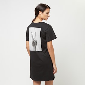 Miss Tee Girls Peace Hand Ladies Tee Dress schwarz