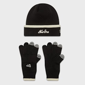 New Era New Era Script Beanie Set blk/ofw negro