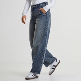 Urban Classics Ladies Tapered Baggy Jeans dirty washed plava