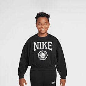 Nike   Sportswear Club French Terry Boxy Crew Graphics Star noir