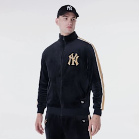 New Era MLB Velour Track Top New York Yankees schwarz
