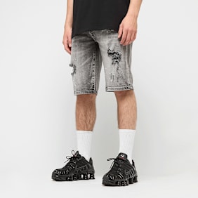2Y STUDIOS Victor Ripped Slim Fit Shorts grigio