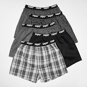 SNIPES 5 PACK - Black Tape  Woven Boxershorts gris