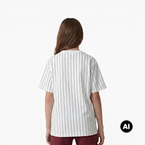 Karl Kani Small Signature Essential Pinstripe Tee Junior weiß