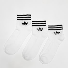adidas Originals Calze Ankle adicolor Trefoil (3 Pack) bianco