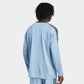 adidas Originals Camiseta de Manga Larga de Jacquard Jersey azul