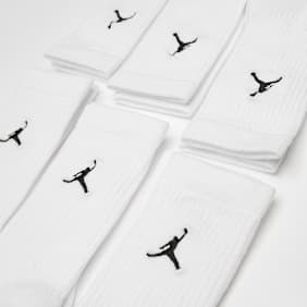Jordan 6 PACK - Everyday Cushioned Crew Socks Weiss
