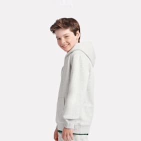New Balance Boys French Terry Small Logo Hoodie grijs