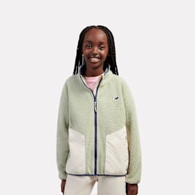 New Balance NB Premium Borg Fleece Zip Thru Funnel garter snake beige