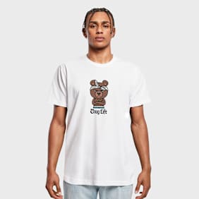 Mister Tee Bandana Bear Sketch Tee white weiß