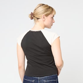 True Religion Raglan Baby Tee schwarz