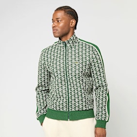 Lacoste Track-Jacke Paris aus Jacquard mit Reißverschluss grün