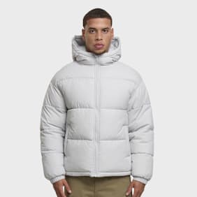 Urban Classics Shiny Puffer Jacket With Hood gris