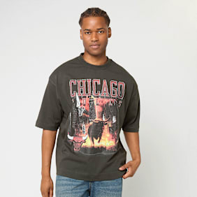 New Era NBA Washed Graphic Tee Chicago Bulls grijs