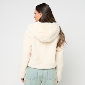Urban Classics Ladies Full Zip Faux Fur Hoodie bež