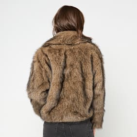 Urban Classics Short Faux Fur Jacket braun