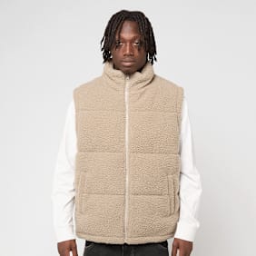 Urban Classics Basic Teddy Puffer Vest bež