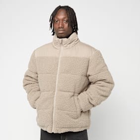 Urban Classics Fabric Mix Teddy Puffer Jacket beige