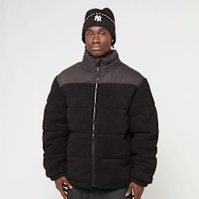 Urban Classics Fabric Mix Teddy Puffer Jacke schwarz