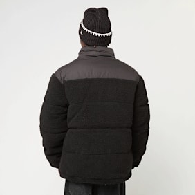 Urban Classics Fabric Mix Teddy Puffer Jacket crna