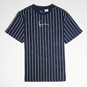 Karl Kani Small Signature Essential Pinstripe Tee Junior niebieski