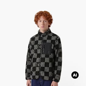 Karl Kani Og Teddy Zip Jacket Junior noir