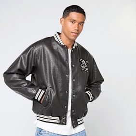 Karl Kani Kani Western Pu Leather College Jacket schwarz