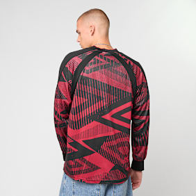Umbro Printed Long Sleeve Jersey czerwony