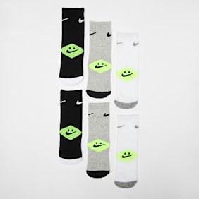 Nike 6 PACK - Smiley Cushioned Crew Socks grau