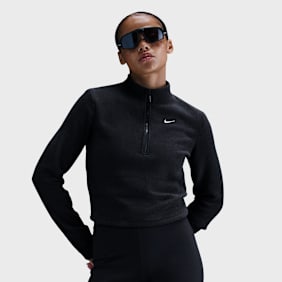 Nike   Sportswear Phoenix Plush Slim Long-Sleeve Cozy Fleece 1/2-Zip Top nero