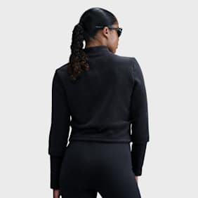 Nike   Sportswear Phoenix Plush Slim Long-Sleeve Cozy Fleece 1/2-Zip Top nero