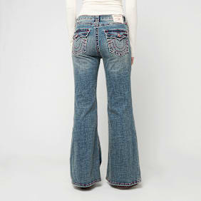 True Religion Katrina High Rise Flare Flap Big T blauw